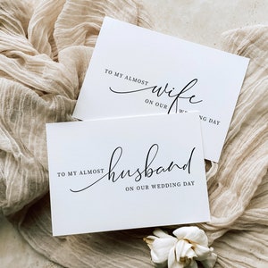 To My Almost Wife, My Almost Husband On Our Wedding Day Card, Minimalist Husband and Wife Card, Wedding Vows Card Brooklyn
