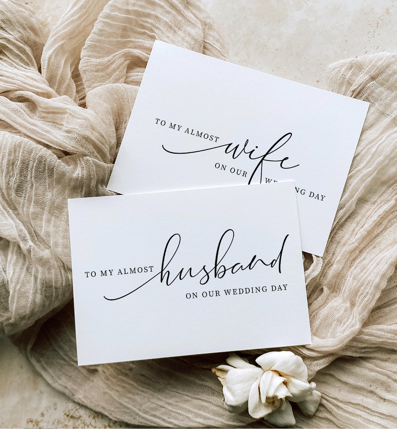 To My Almost Wife, My Almost Husband On Our Wedding Day Card, Minimalist Husband and Wife Card, Wedding Vows Card Brooklyn