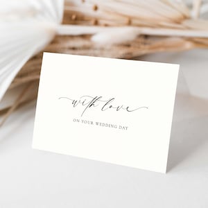 With Love On Your  Wedding Day Card, Minimalist Wedding Wishing Well Gift Card, Wedding Present Gift Card, Ivory, Ellesmere
