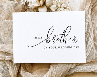 To My Brother On YOUR Wedding Day Card, Modern Minimalist Wedding Day Card, Sibling To Brother Wedding Day Card, Brooklyn