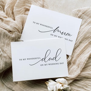 To My Mum and Dad On My Wedding Day Card Template, Modern Minimalist Wedding Day Card, To My Parents Wedding Day Card, Brooklyn