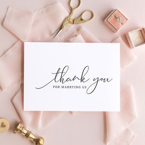 Thank You For Marrying Us Card, Minimalist Thank You To Wedding Celebrant Card, On My Wedding Day Card, Thank You Priest, Brooklyn