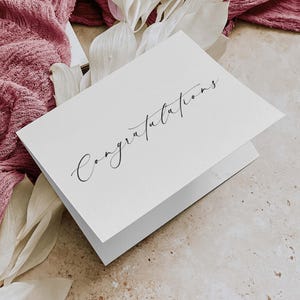Congratulations Card, Minimalist Wedding Wishing Well Gift Card, Engagement Card, Graduation Card, Baby Shower Card, Ivory, Ellesmere