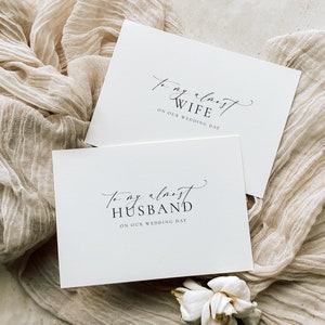 To My Almost Wife, My Almost Husband On Our Wedding Day Card, Off White Ivory, Minimalist Husband and Wife Card, Wedding Vows Card Ellesmere