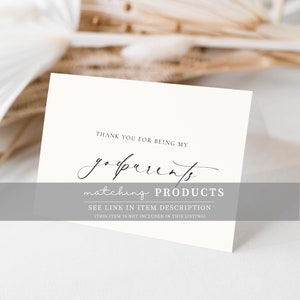 May include: White card with black text that says "Thank you for being my godparents matching products. See link in item description (This item is not included in this listing)"