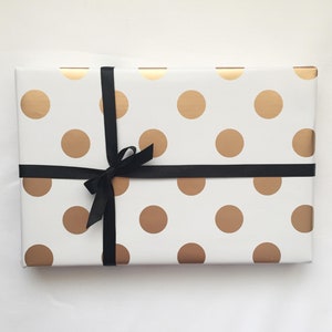 Kraft Brown Wrapping Paper With Gold Foil, Polka Dot Wrapping Paper, Luxury Wrapping  Paper Sheet, Stripey Wrapping Paper, 50cm X 70cm 