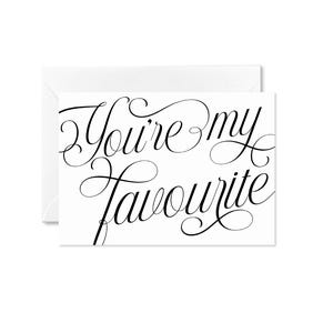 You're My Favourite Greeting Card, Wedding Anniversary, Dating Anniversary Card, Valentine's Day Card, Off White Ivory, Minimal, Marni