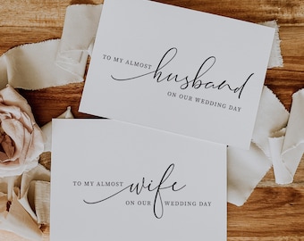 To My Almost Wife, My Almost Husband On Our Wedding Day Card, Minimalist Husband and Wife Card, Wedding Vows Card Brooklyn