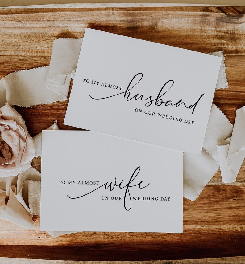 To My Almost Wife, My Almost Husband On Our Wedding Day Card Template, Minimalist Husband and Wife Card, Wedding Vows Card Brooklyn