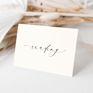 Wedding Ceremony Reading Card, Wedding Ceremony Reader Booklet, Wedding Poem Card, Minimalist Wedding Card, Off White Ivory, Ellesmere