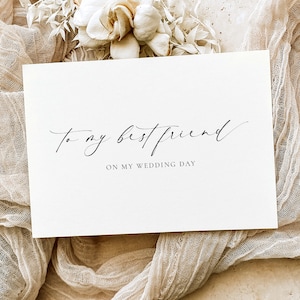 To My Best Friend On MY Wedding Day Card, Minimalist Best Friend Wedding Keepsake Card, Wedding Card, Ivory, Ellesmere