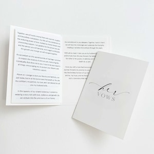 His And Her Vows, Bride and Groom Wedding Day Card, Off White Ivory, Ellesmere 1 x Her (Printed)