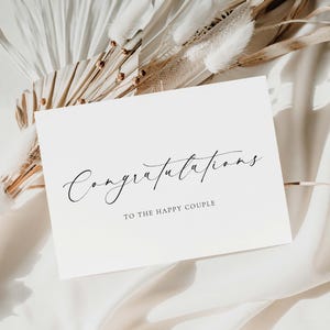 Congratulations To The Happy Couple Wedding Day Card, Minimalist Wedding Wishing Well Gift Card, Wedding Present Gift Card, Ivory, Ellesmere