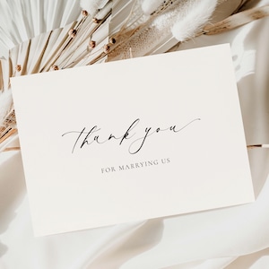 Thank You For Marrying Us Card, Minimalist Thank You To Wedding Celebrant Card, On My Wedding Day Card, Thank You Priest, Ivory, Ellesmere