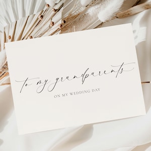 To My Grandparents On My Wedding Card, Minimalist Wedding Day Card Set, To My Grandparents Wedding Day Card, Ivory, Ellesmere