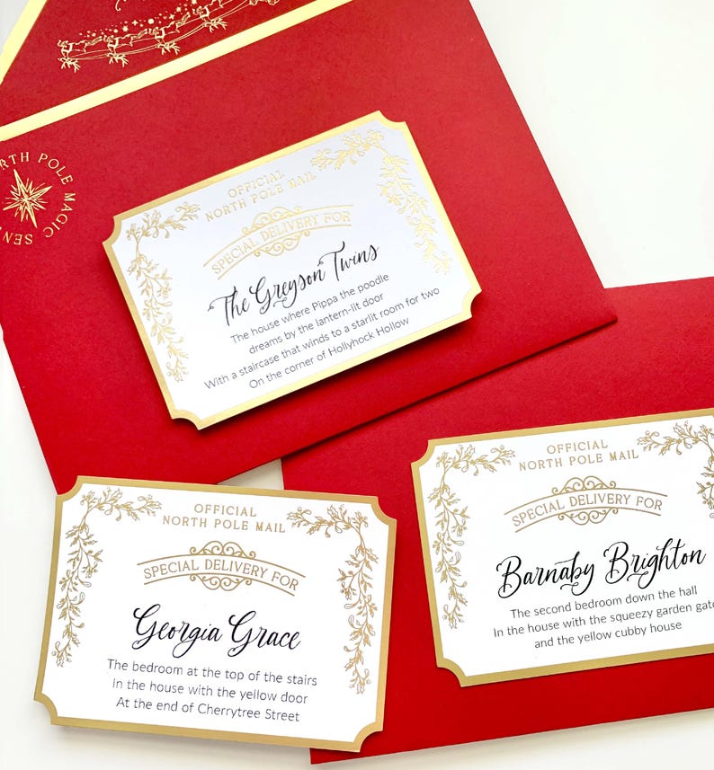 Personalised Letter From Santa Claus, Addressed Envelope and North Pole Postage Stamps, Christmas Eve Box Gift, Christmas Present
