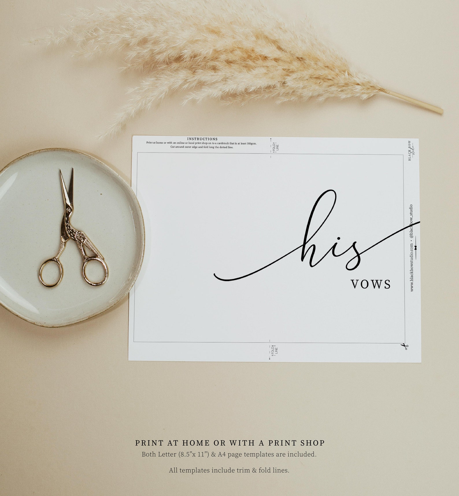 Printable His and Her Vows Bride and Groom Wedding Day Card - Etsy ...