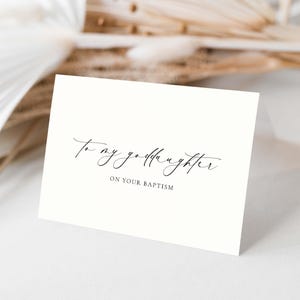 To My Goddaughter on Your Baptism Card, Godmother To Goddaughter Baptism Card, Godfather To Goddaughter Card, Off-White Ivory, Ellesmere