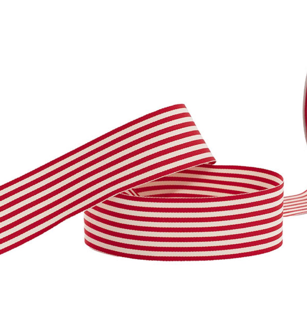 White Red Ruffle Ribbon Red White Striped Grosgrain Ribbon, 38mm Wide Grosgrain Ribbon ...
