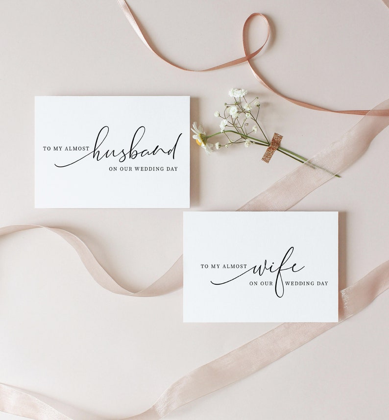 To My Almost Wife, My Almost Husband On Our Wedding Day Card, Minimalist Husband and Wife Card, Wedding Vows Card Brooklyn afbeelding 7