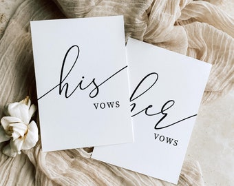 His And Her Vows, Bride and Groom Wedding Day Card Template, Minimalist Wedding Vows Card, Wedding Ceremony Card Brooklyn