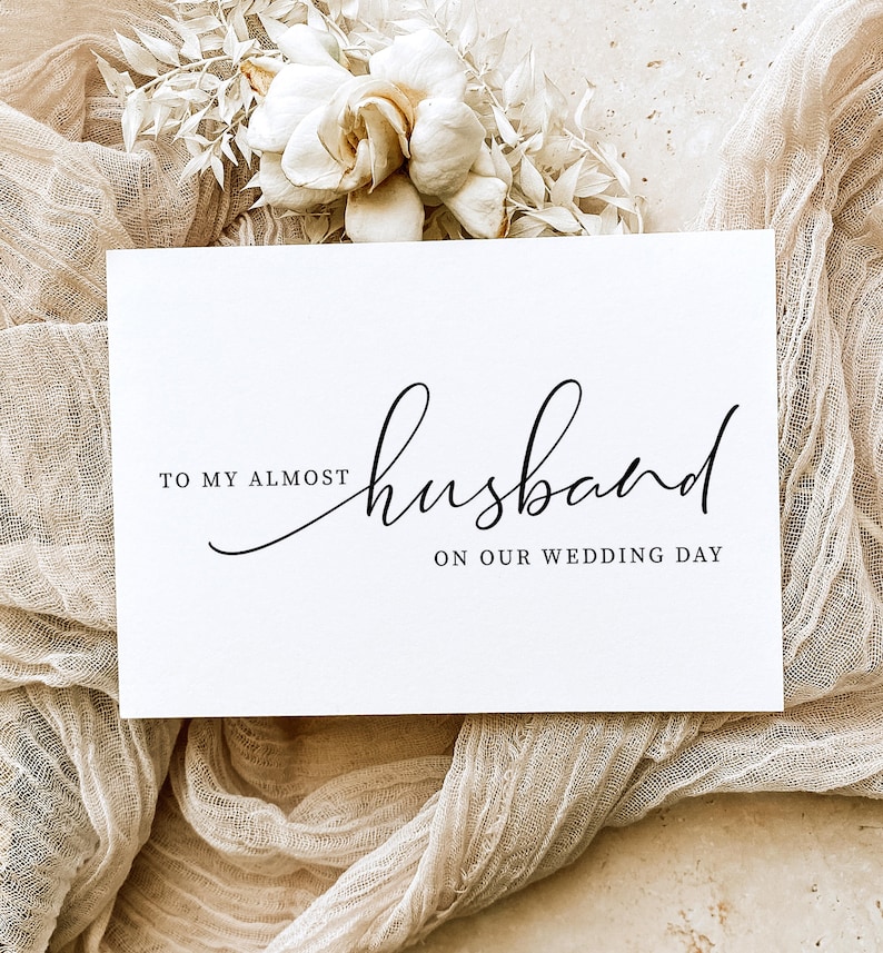 To My Almost Wife, My Almost Husband On Our Wedding Day Card, Minimalist Husband and Wife Card, Wedding Vows Card Brooklyn