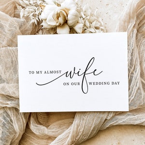 To My Almost Wife, My Almost Husband On Our Wedding Day Card, Minimalist Husband and Wife Card, Wedding Vows Card Brooklyn