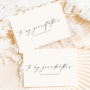 To My Grandmother and Grandfather On My Wedding Card, Minimalist Wedding Day Card, To My Grandparents Wedding Card, Ivory, Ellesmere