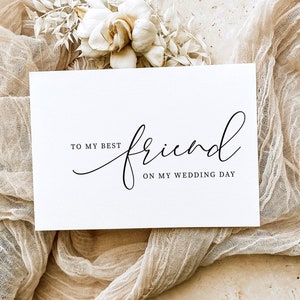 To My Best Friend On MY Wedding Day Card, Minimalist Best Friend Wedding Keepsake Card, Wedding Card, Brooklyn