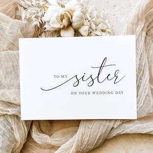 To My Sister On YOUR Wedding Day Card, Modern Minimalist Wedding Day Card, Sibling To Sister Wedding Day Card, Brooklyn