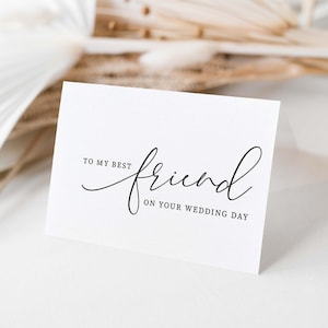 To My Best Friend On YOUR Wedding Day Card, Minimalist Best Friend Wedding Keepsake Card, Wedding Card, Brooklyn