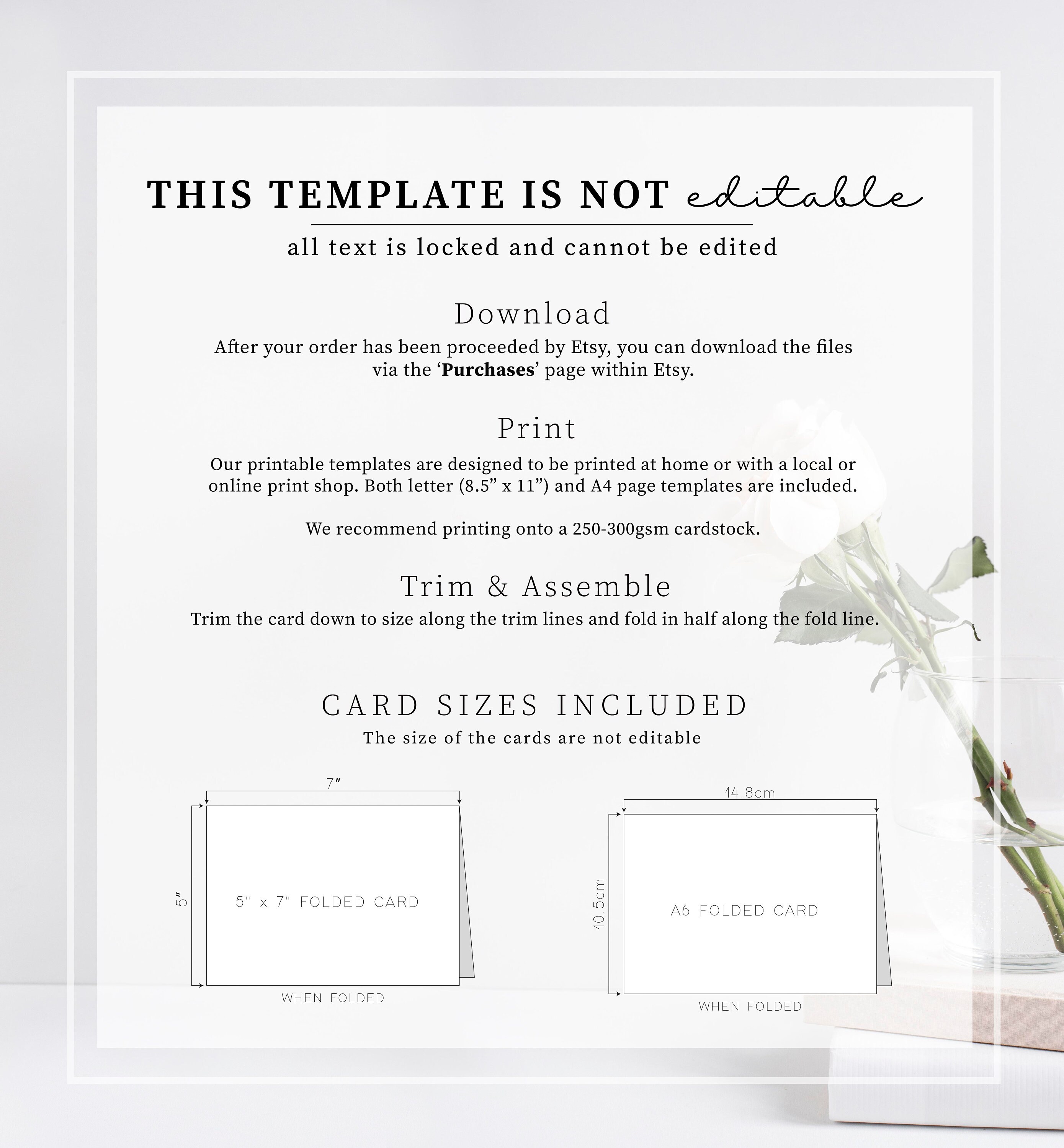 Printable His and Her Vows Bride and Groom Wedding Day Card - Etsy ...