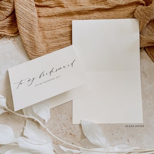 To My Bridesmaid and Maid Of Honour On My Wedding Day Card, Minimalist Bridesmaid Wedding Card, Thank You Bridal Party Card, Off White Iovry, Ellesmere