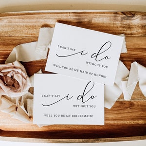 Afdrukbare bruidsmeisje voorstel kaart, ik kan niet zeggen dat ik het doe zonder jou Maid Of Honor Card, minimalistisch zul je bruidsmeisje trouwkaart Brooklyn zijn