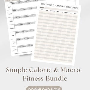 Ultimate Macro Meal Planner Digital Template, Weekly Workout Plan Calorie Daily Planner,Fitness Goals, Macro Fitness Planner , Printable PDF