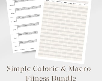 Ultimate Macro Meal Planner Digital Template, Weekly Workout Plan Calorie Daily Planner,Fitness Goals, Macro Fitness Planner , Printable PDF