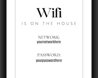 Pacote imprimível moderno do Airbnb preenchível, sinal Wifi do Airbnb, não nivelar, instruções de checkout, sinal do anfitrião de aluguel: Airbnb- Vrbo- Homestay