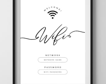 Modelo para impressão de sinal WIFI do Airbnb Vrbo Rental