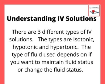Comprensión de las soluciones IV l auxiliares de estudio de enfermería l notas de estudio l conceptos médicos