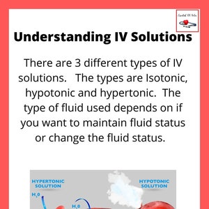 Understanding IV Solutions l nursing study aides l study notes l medical concepts image 1