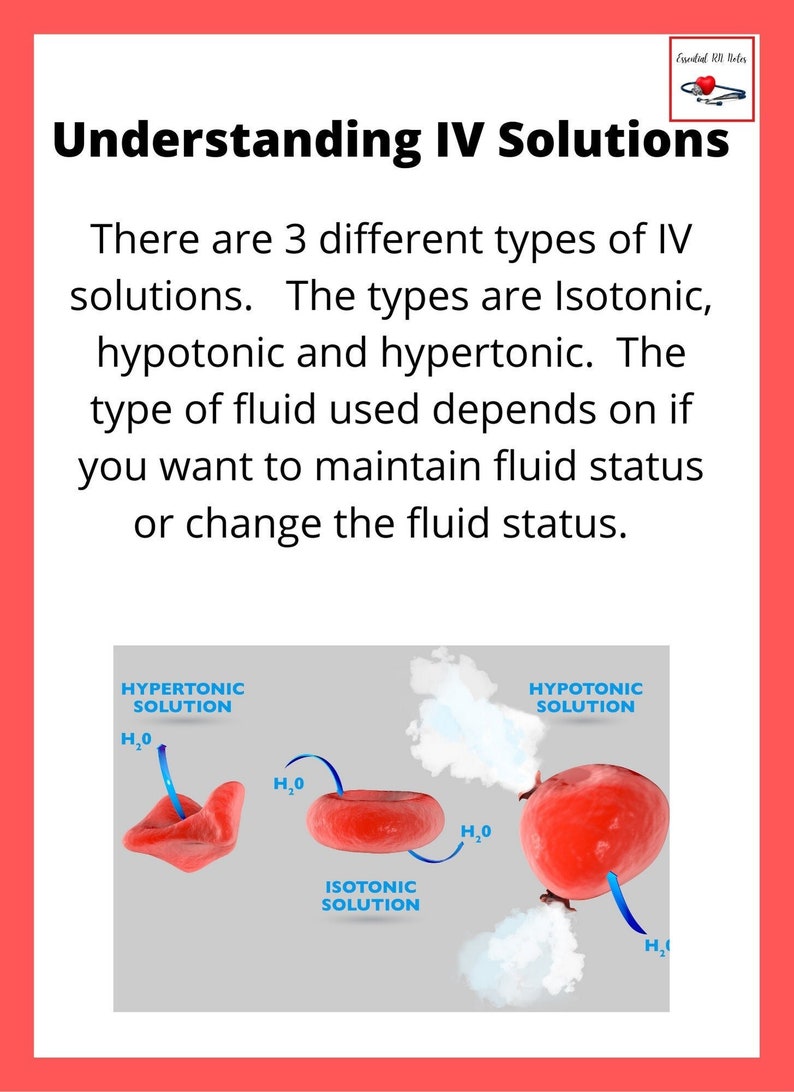 Understanding IV Solutions l nursing study aides l study notes l medical concepts image 1