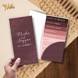 Wedding Invitation Stack | Wedding Invitation Set, Wedding Card, Modern Invitation, Engagement, Wedding, Reception | Editable Template