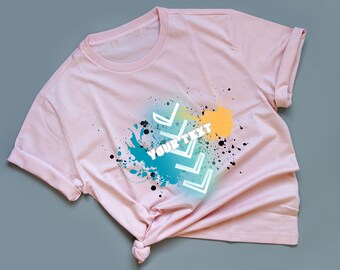 Airbrush Shirt, Customizable Shirt, High Quality, Neon Blue, Gold, mulitble Colors, Express Deliverie