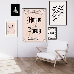 Wandkunst 5er Set / hell orange beige / Line Word Art / Minimalistisch / Halloween Art / Herbst Wanddekoration / Sofortiger Download