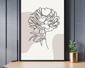 Wandkunst, Blumen abstakt Minimalistischer Boho Wandbehang, Sofortiger Download