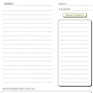 Note Sheet, Digital Printables, Notes, Instant Download, for School ...