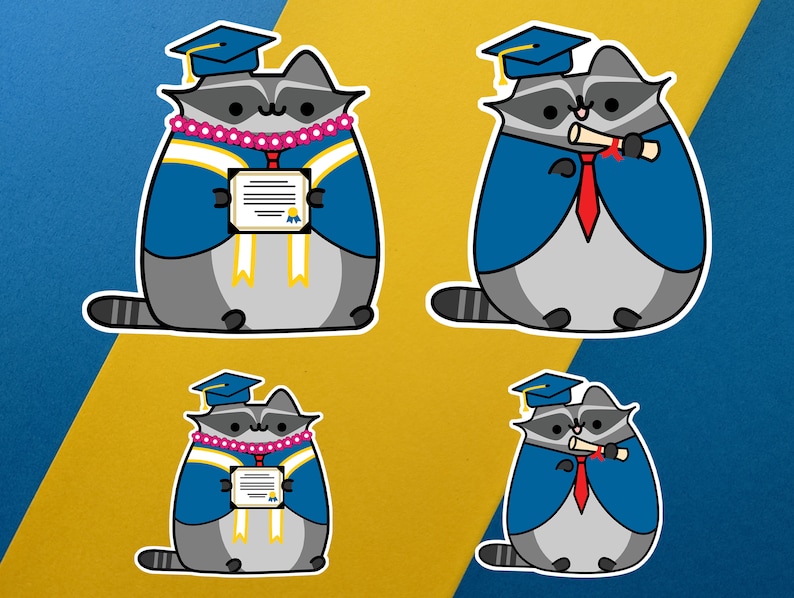 Rejoicing Raccoon at Graduation, Pack of 4, Fun Gifts for UCSD ...