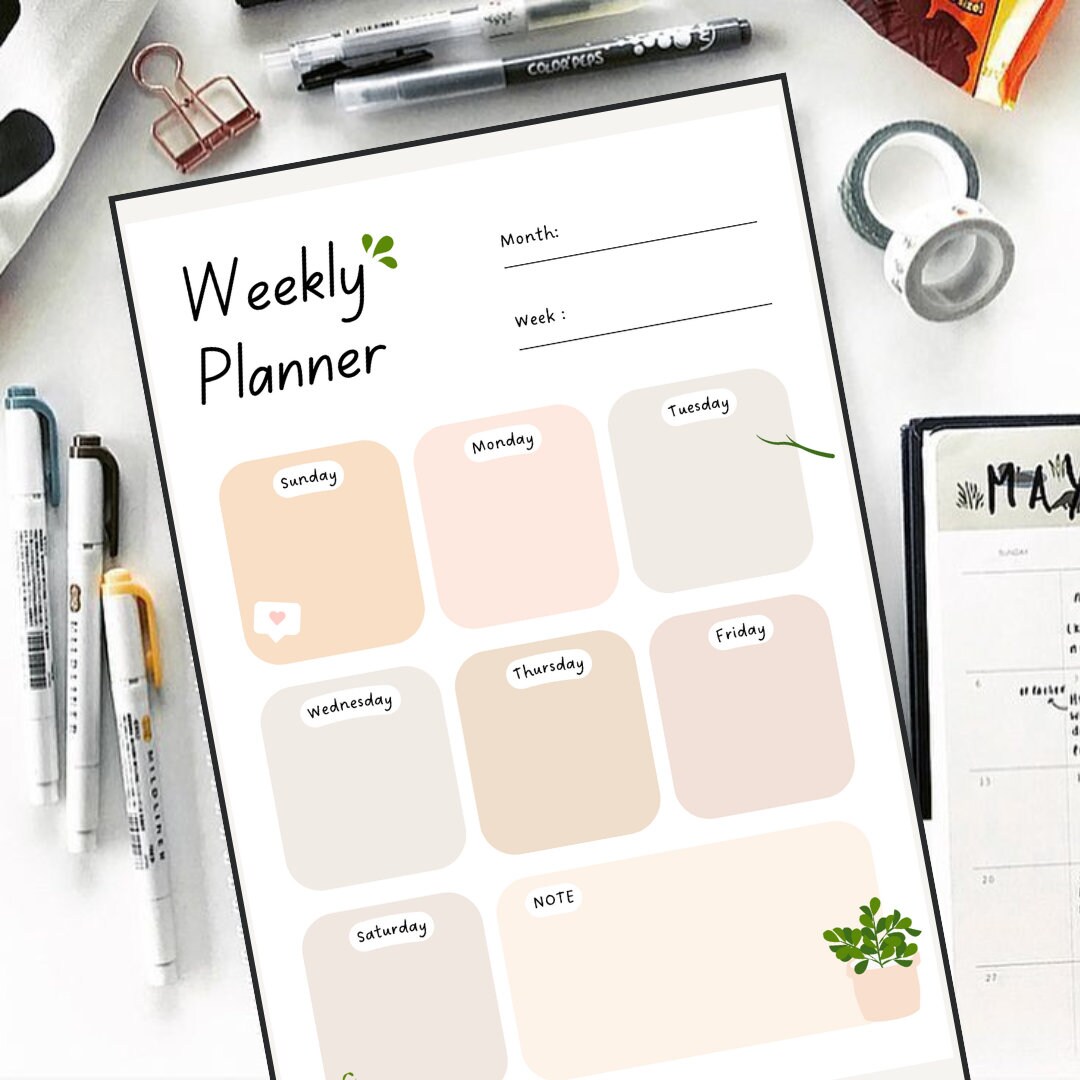 Printable Weekly Planner, Planner Insert, Personal Planner, Weekly