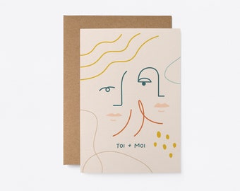 Toi + Moi - Carte de voeux - French Love & Anniversary card