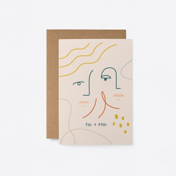 Toi + Moi - Carte de voeux - French Love & Anniversary card